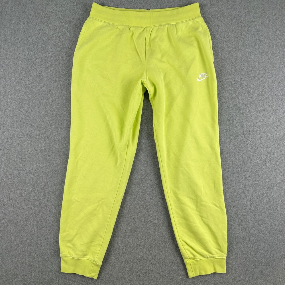 Nike‎ Sweatpants Women's XL Lime Green Sportswear Fleece Joggers Weight Lift Gym
